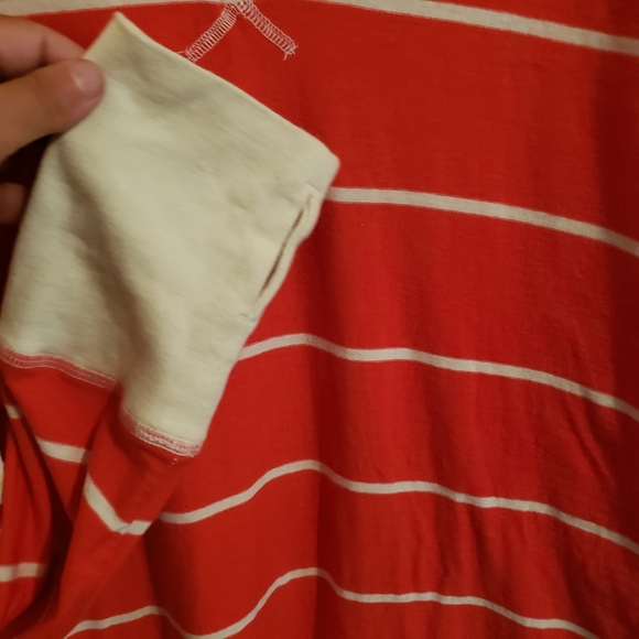 Free People Movement XL Oversized Red White Striped Color Block Star Layer Worko - Picture 3 of 6